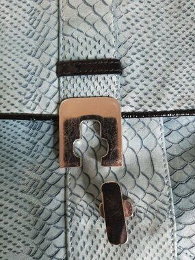 Pulicati Snakeskin Leather Bag Italy w. Patent leather trim